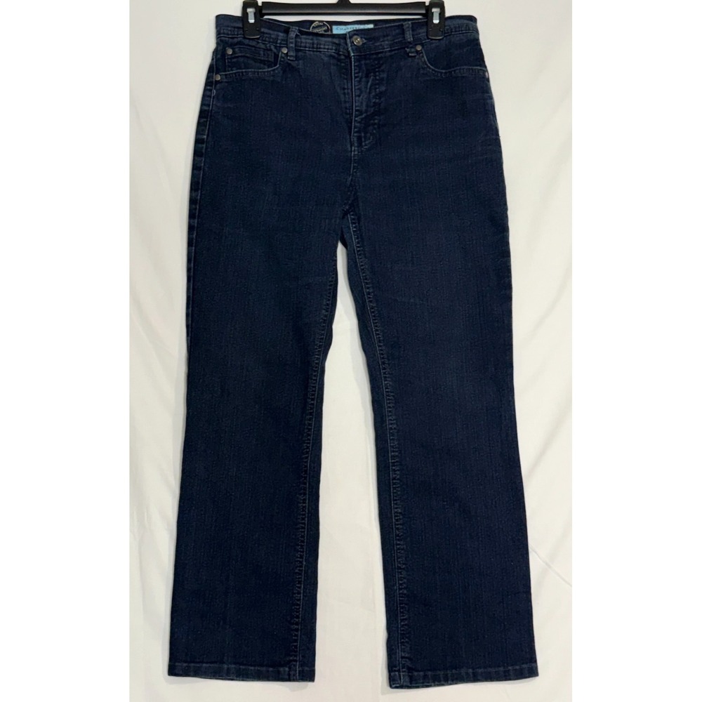 Charter Club Jeans Womens 8 (31‎ X 27) Straight Tummy Control Blue Dark Denim